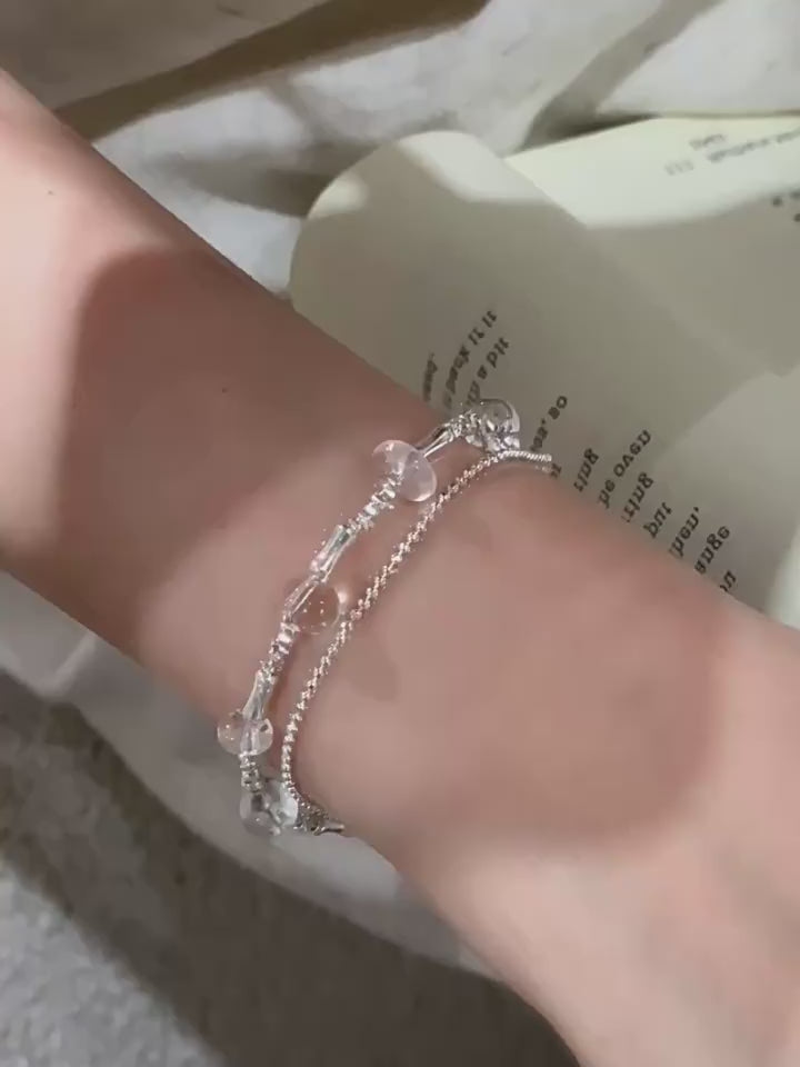 Organic Crystal Bead Bracelet