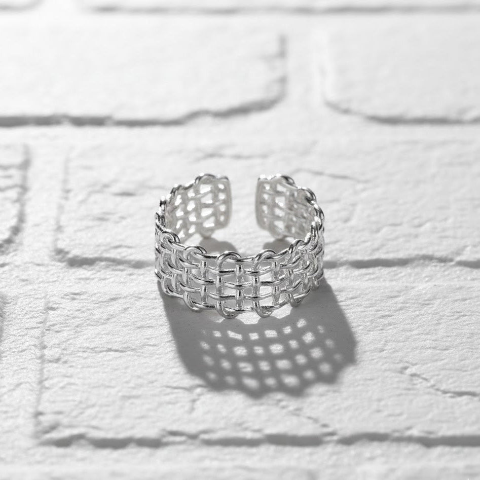 Woven Mesh Adjustable Ring