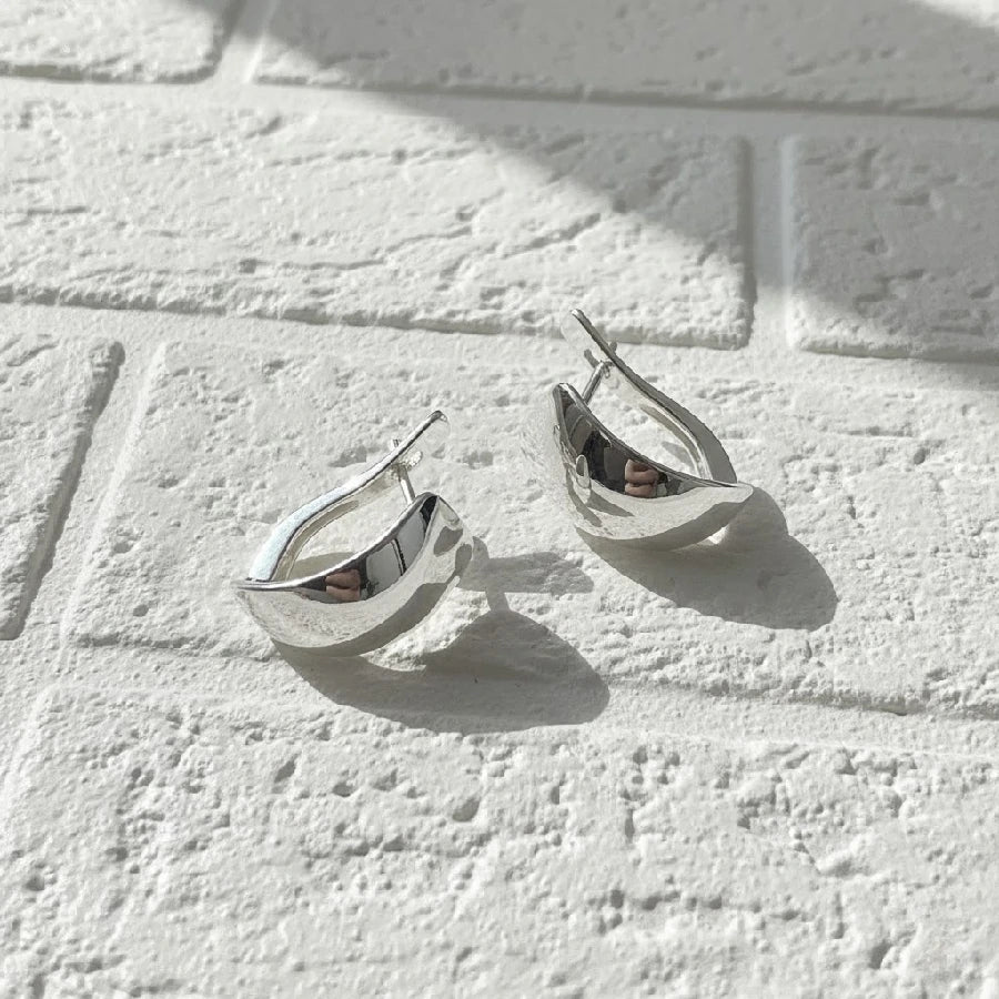 Silver Ellipse Ear Cuff | Pair