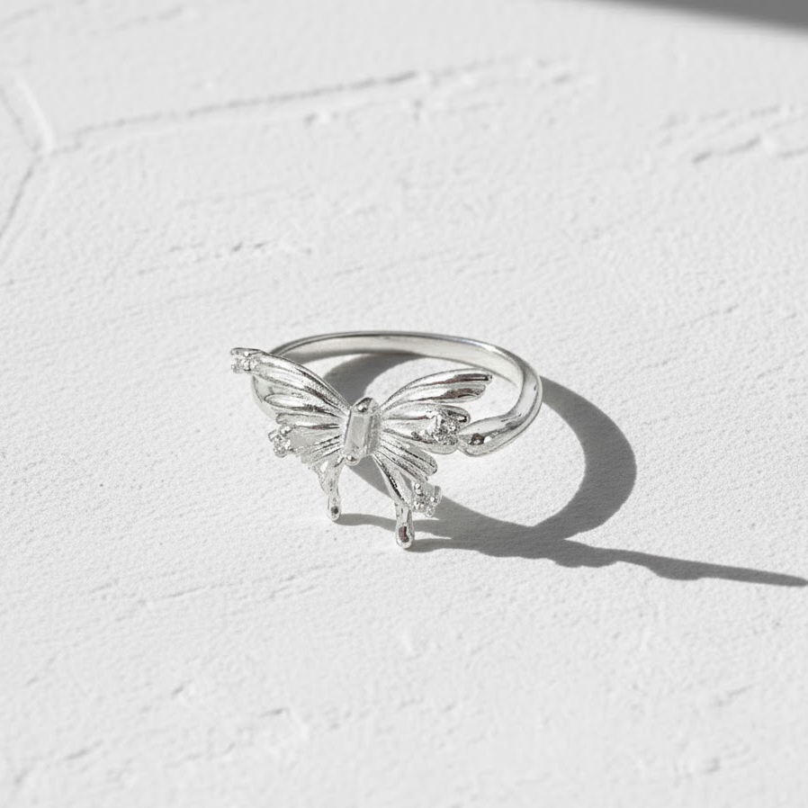 Sculpted Butterfly Adjustable Ring